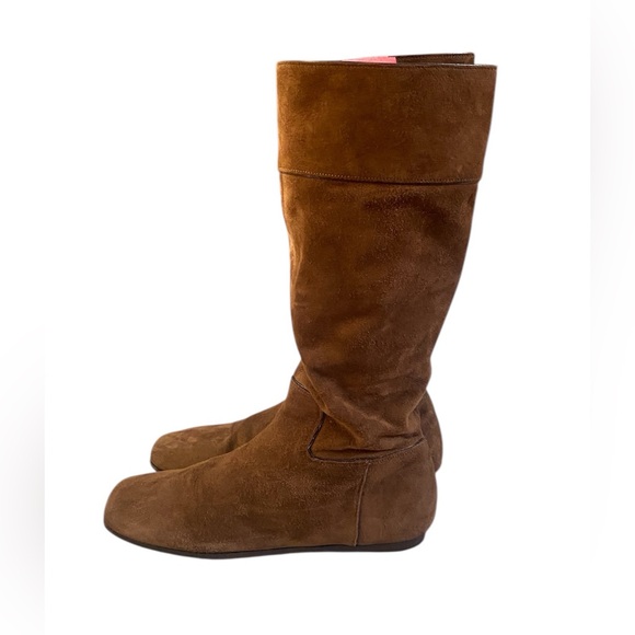 Made In Italy brown suede knee high boots Sz 40 - Picture 4 of 11